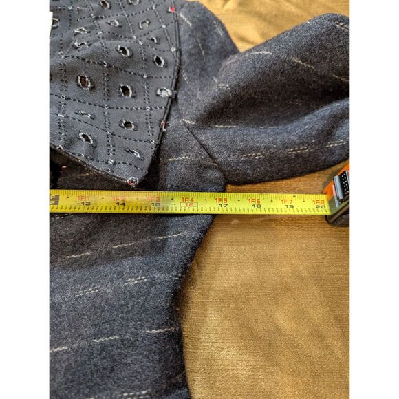 An Ren XS Wool-Blend Tailcoat Jacket Bustle Hem Gray/Red Steampunk - Picture 8 of 9